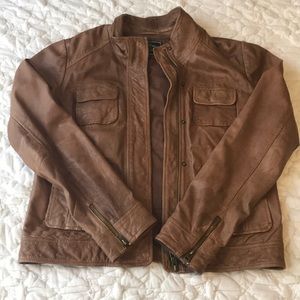Genuine Brown Leather Lucky Brand Jacket